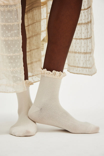 WAFFLE KNIT ANKLE SOCK