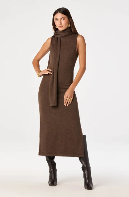 SHYANNE TURTLENECK SCARF SWEATER DRESS