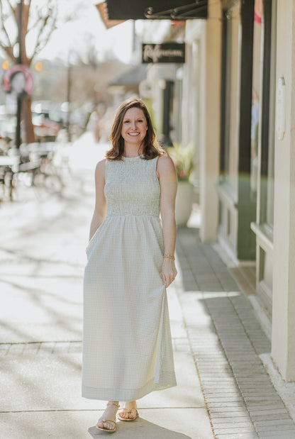 SABRINA GINGHAM TIE BACK DRESS