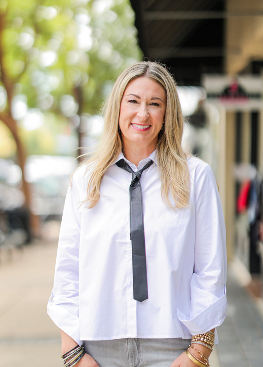 POPLIN REMOVABLE TIE TOP