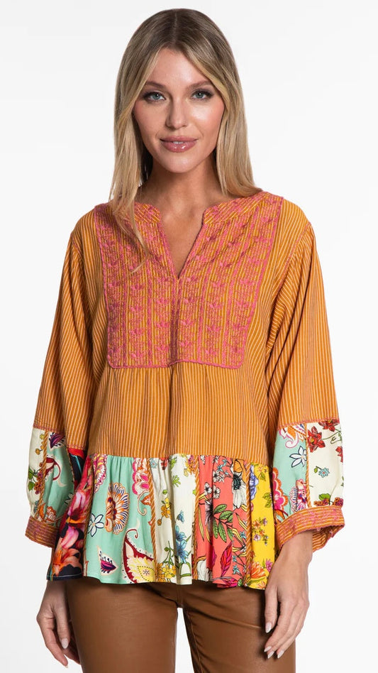 MIX PRINT TUNIC TOP