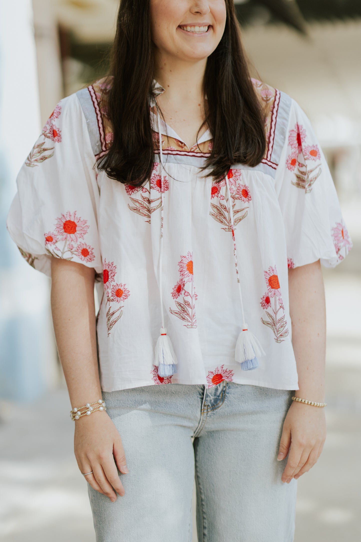 FLORAL TASSEL TOP