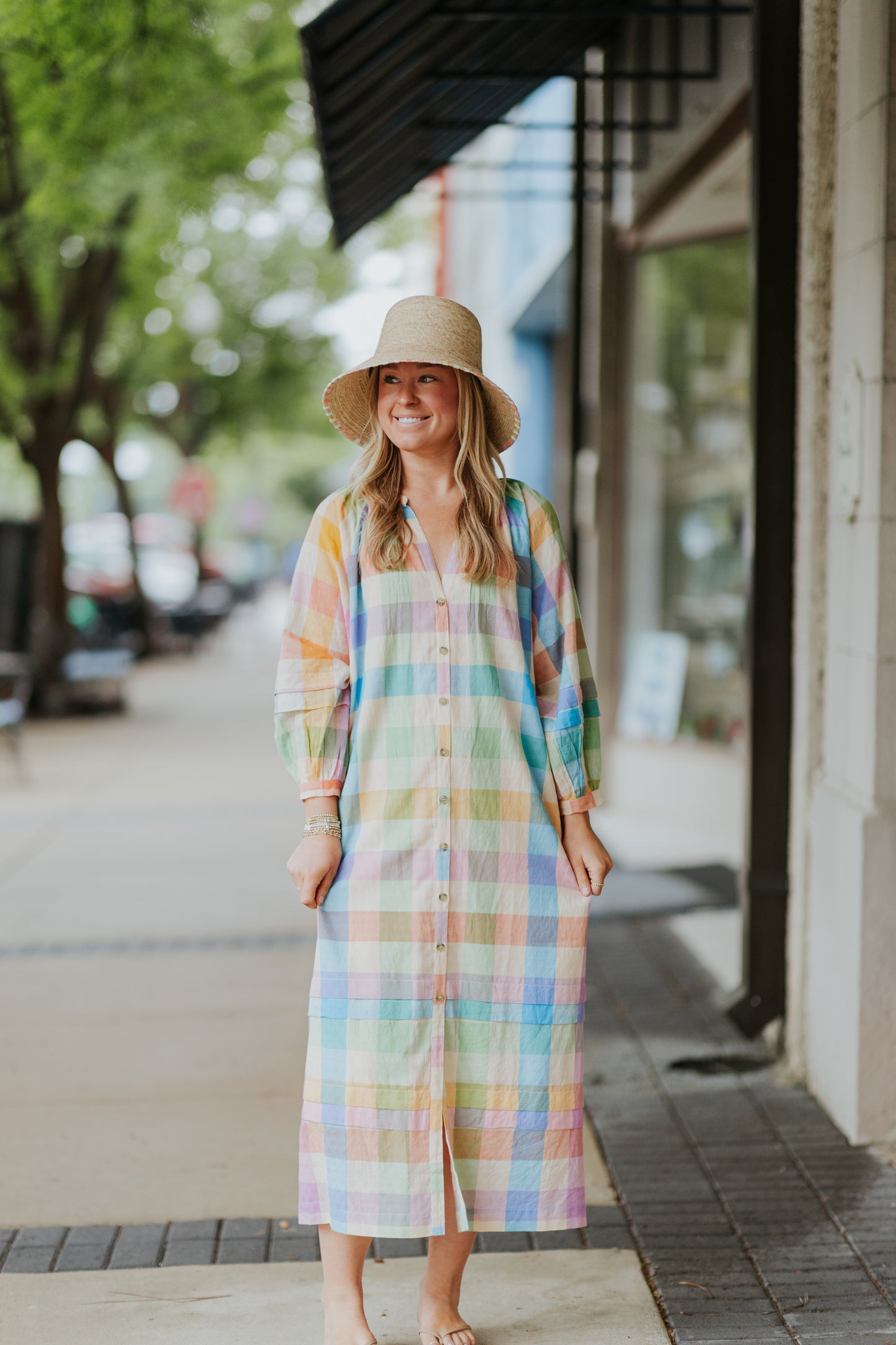 RAINBOW PLAID CLEO DRESS