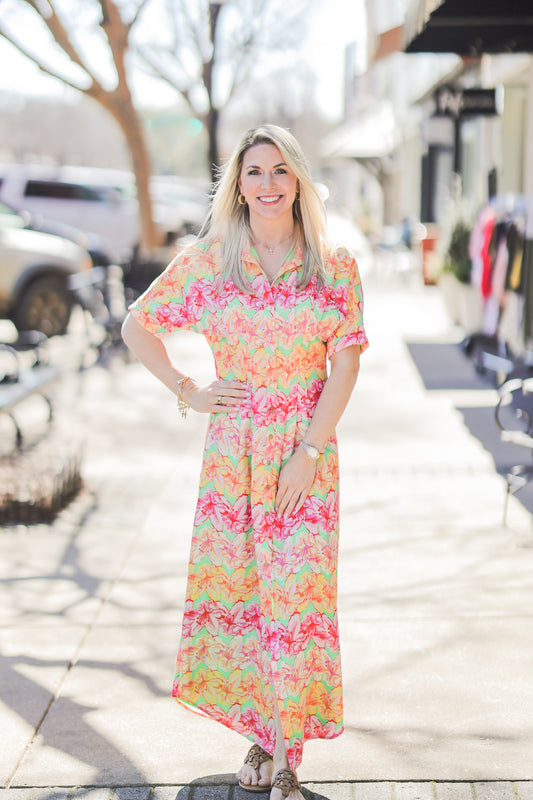 GEORGIA DRESS IN AZALEA