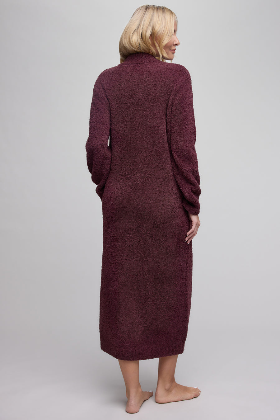 DEEP GARNET COZYCHIC FULL ZIP VNECK LOUNGER