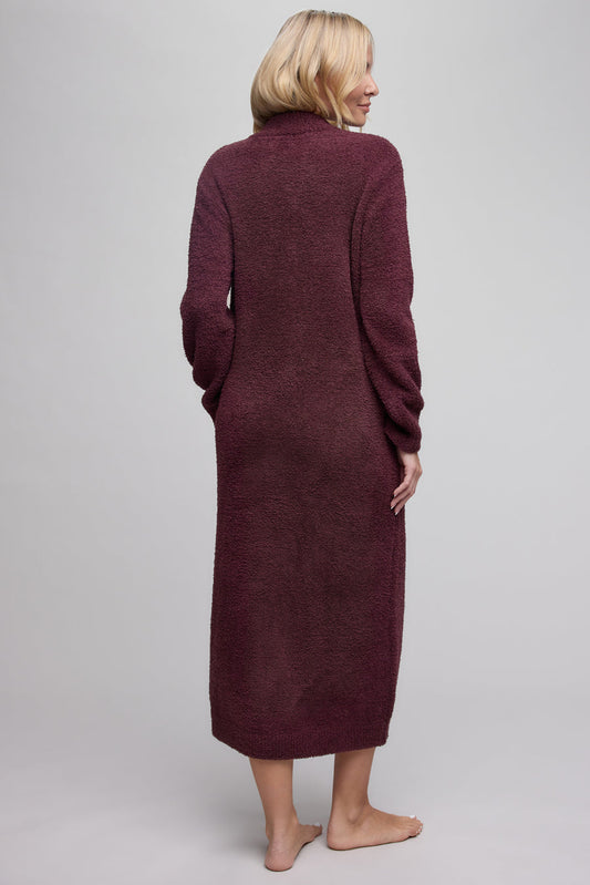 DEEP GARNET COZYCHIC FULL ZIP VNECK LOUNGER