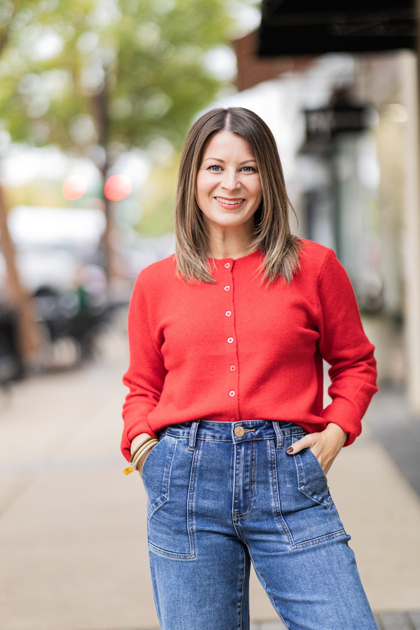 MEDINA FESTIVE RED CARDIGAN