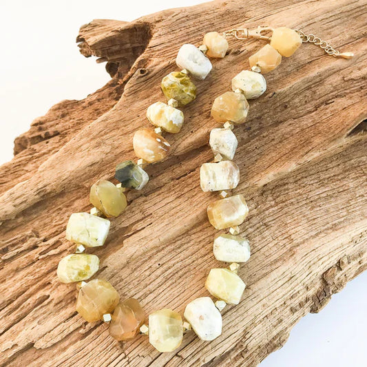 CHUNK STATEMENT BRASS NECKLACE