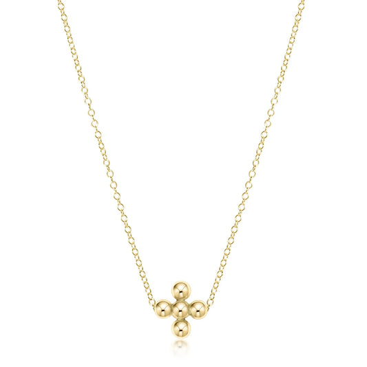 CLASSIC BEADED SIGNATURE CROSS 4MM BEAD