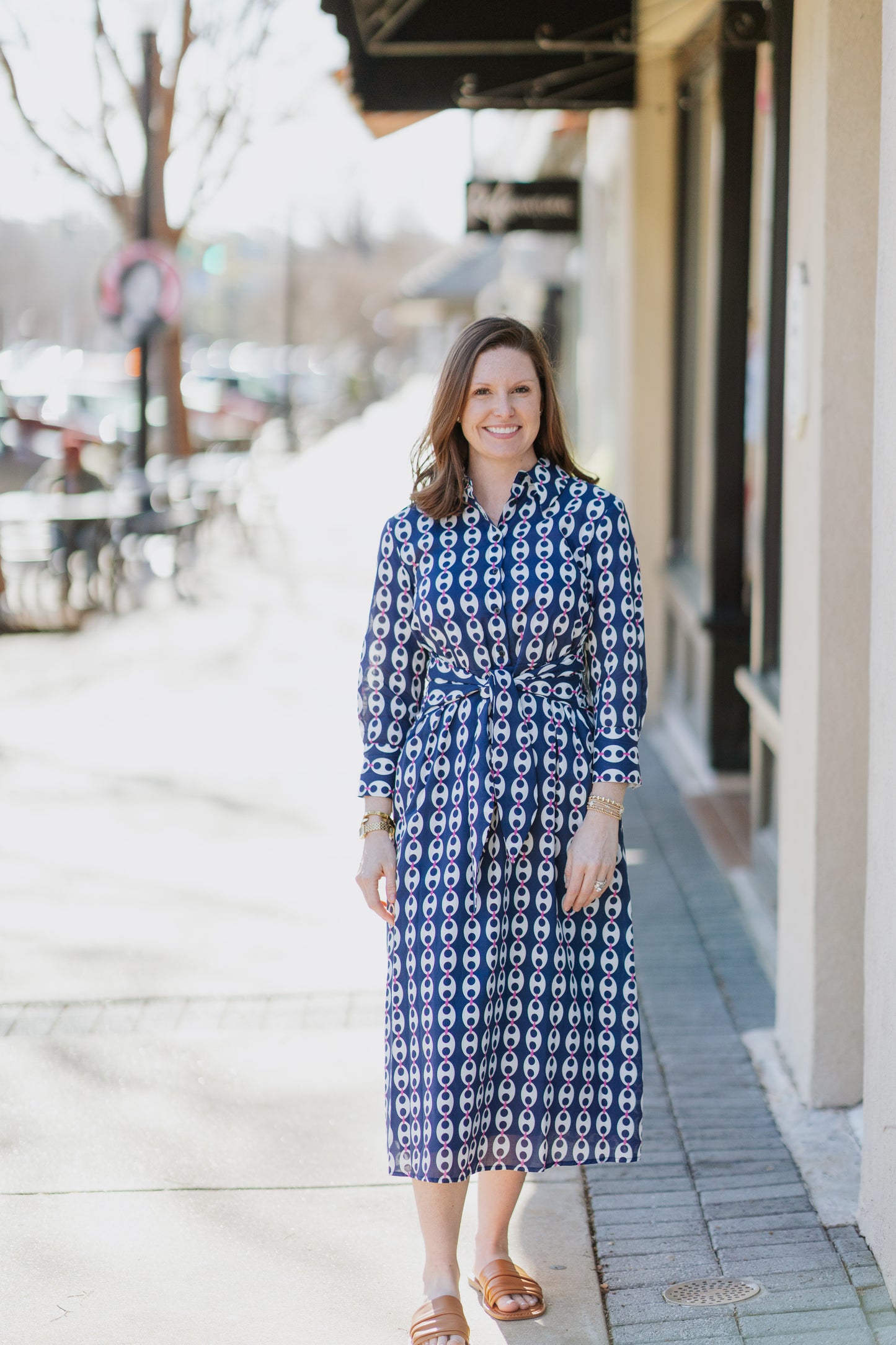 NAVY BLUE CHAIN PRINT