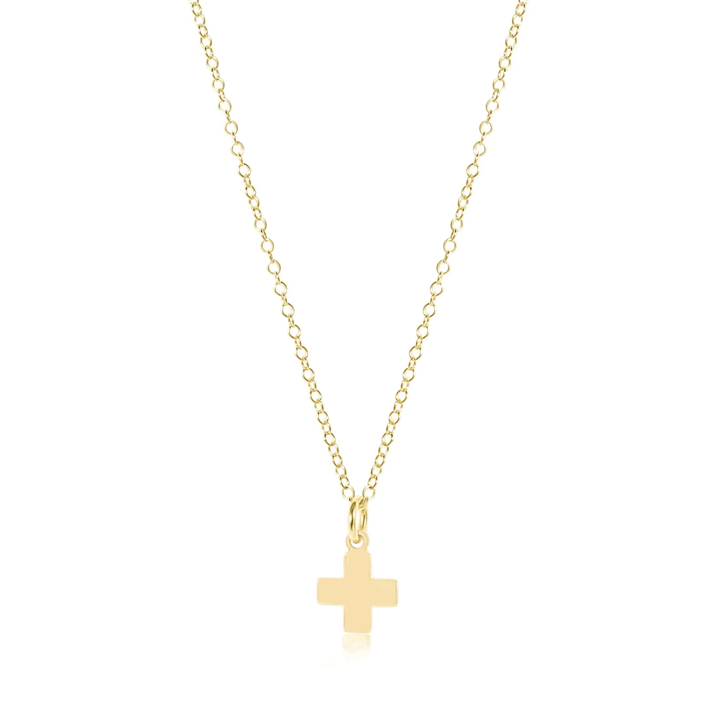 SIGNATURE CROSS FLAT GOLD CHARM