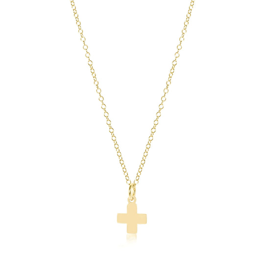 SIGNATURE CROSS FLAT GOLD CHARM