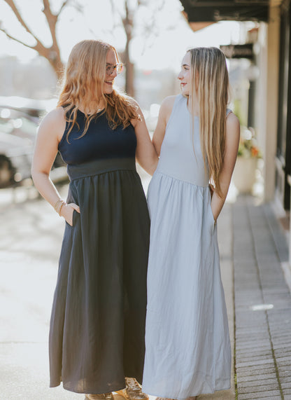 CHARLOTTE MIDDI DRESS IN ECLIPSE
