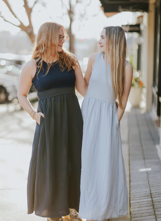 CHARLOTTE MIDDI DRESS IN ECLIPSE