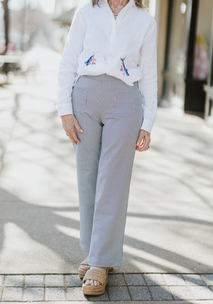 MICRO-HERRINGBONE TROUSERS