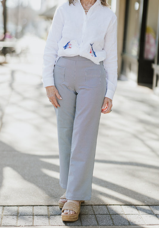 MICRO-HERRINGBONE TROUSERS