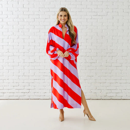 COCO CAFTAN REDAND LAVENDER