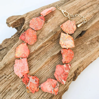 JASPER GEMSTONE SLAB NECKLACE