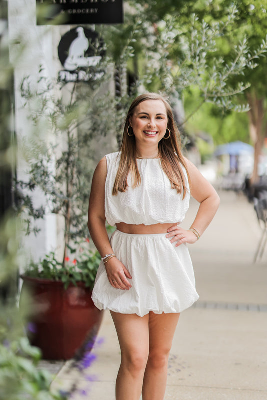ALEXA BUBBLE CROP TOP  SET