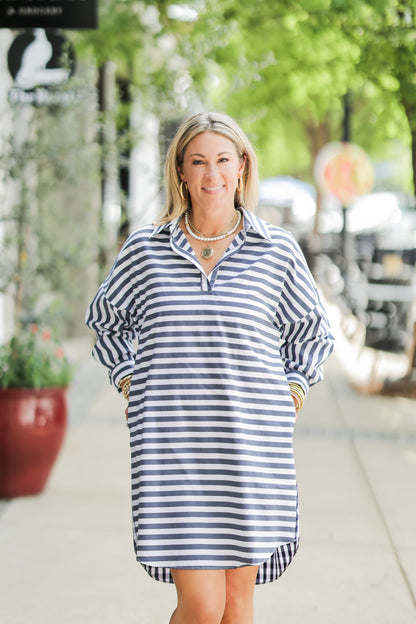 PREPPY DRESS GINGHAM NAVY