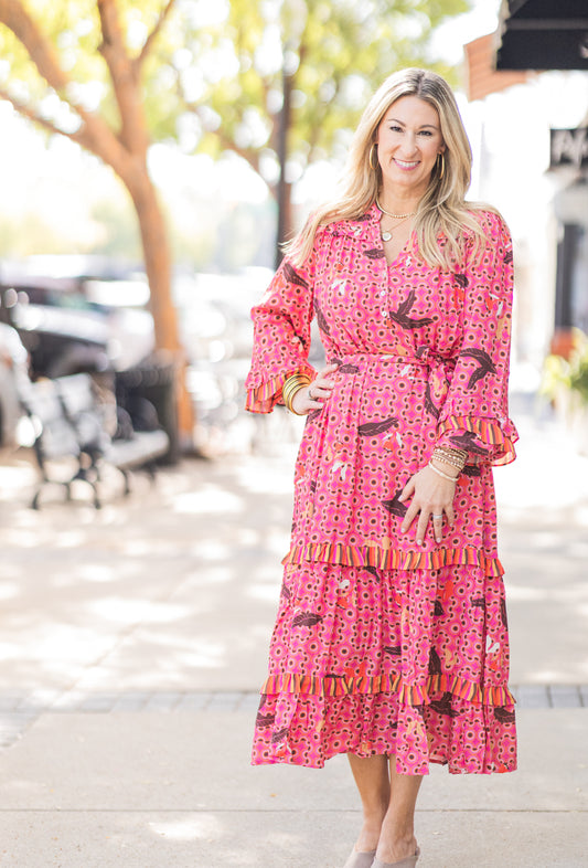 ADELE DRESS IN BEATROOT