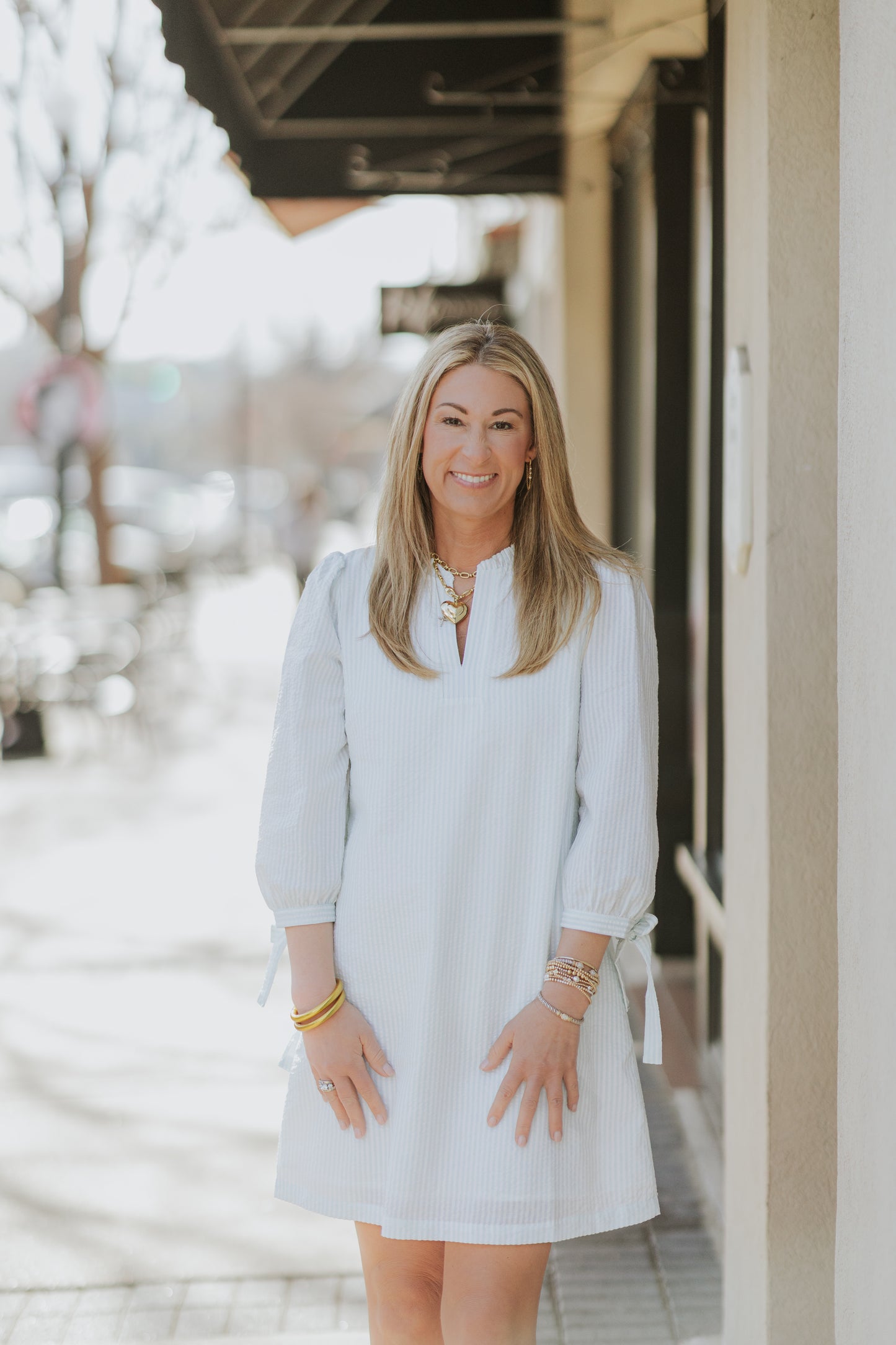 SEAFOAM SEERSUCKER DRESS