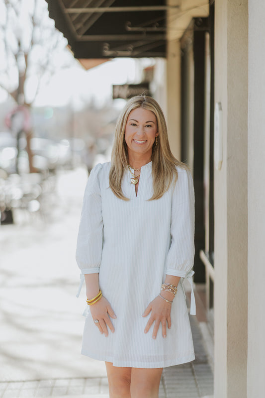 SEAFOAM SEERSUCKER DRESS