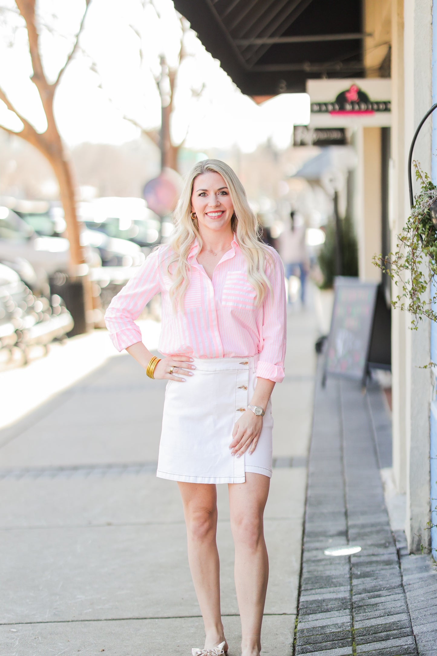 NEON LIGHTS COTTON BUTTON DOWN