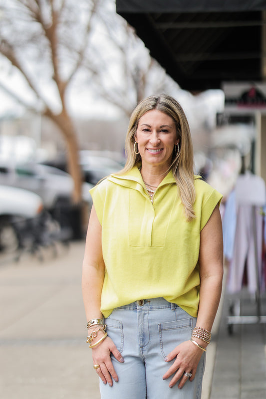 POPPY PULLOVER LIME VEST