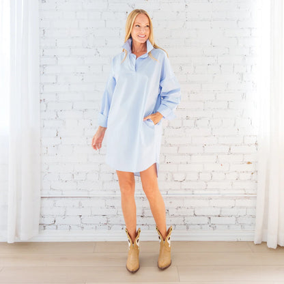 PREPPY STAR DRESS LIGHT BLUE