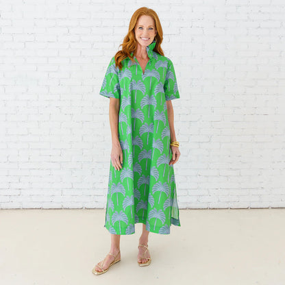 GREEN GEORGIA PALM DRESS