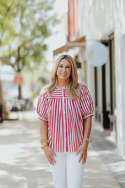 AMERICA PLEAT SLEEVE TOP
