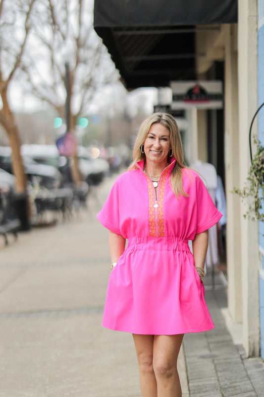 PULLOVER DRESS PINK GLO