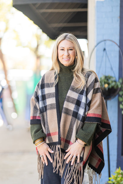 BURR PLAID WRAP R3921
