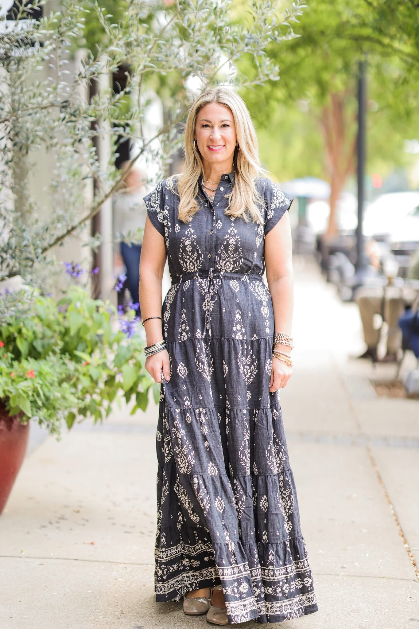 JUNGLED  TIERED MAXI DRESS