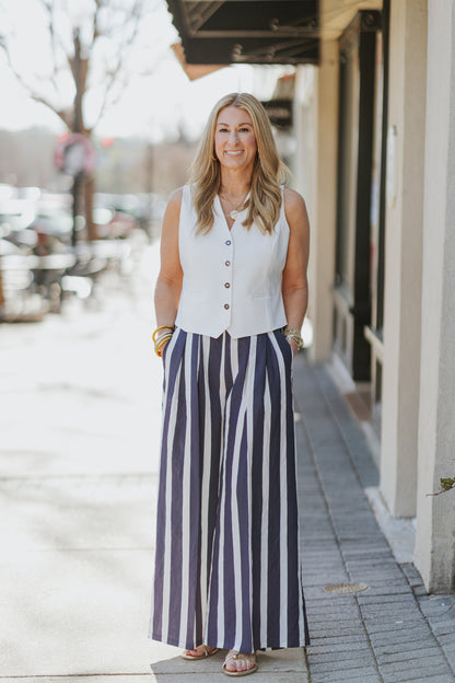 STRIPED FLUID PANT