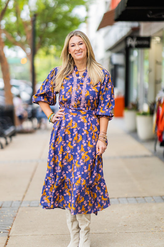 AROUND THE HORSES DRESS