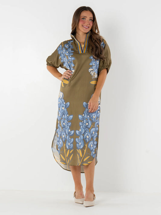 POPPY CAFTAN IN BLUE BONNET