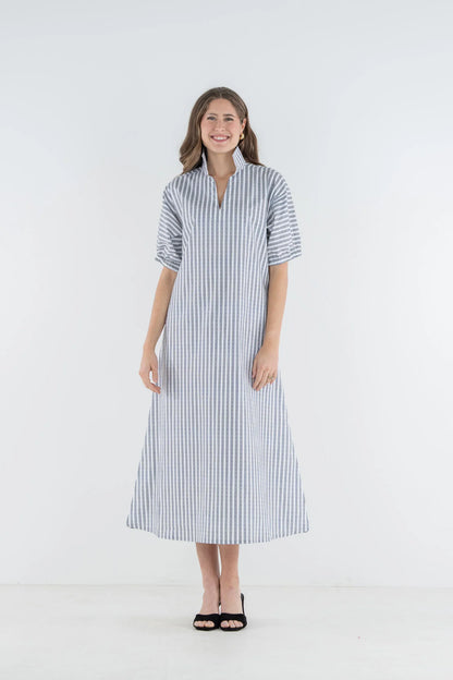 BLACK STRIPE POPPY MAXI