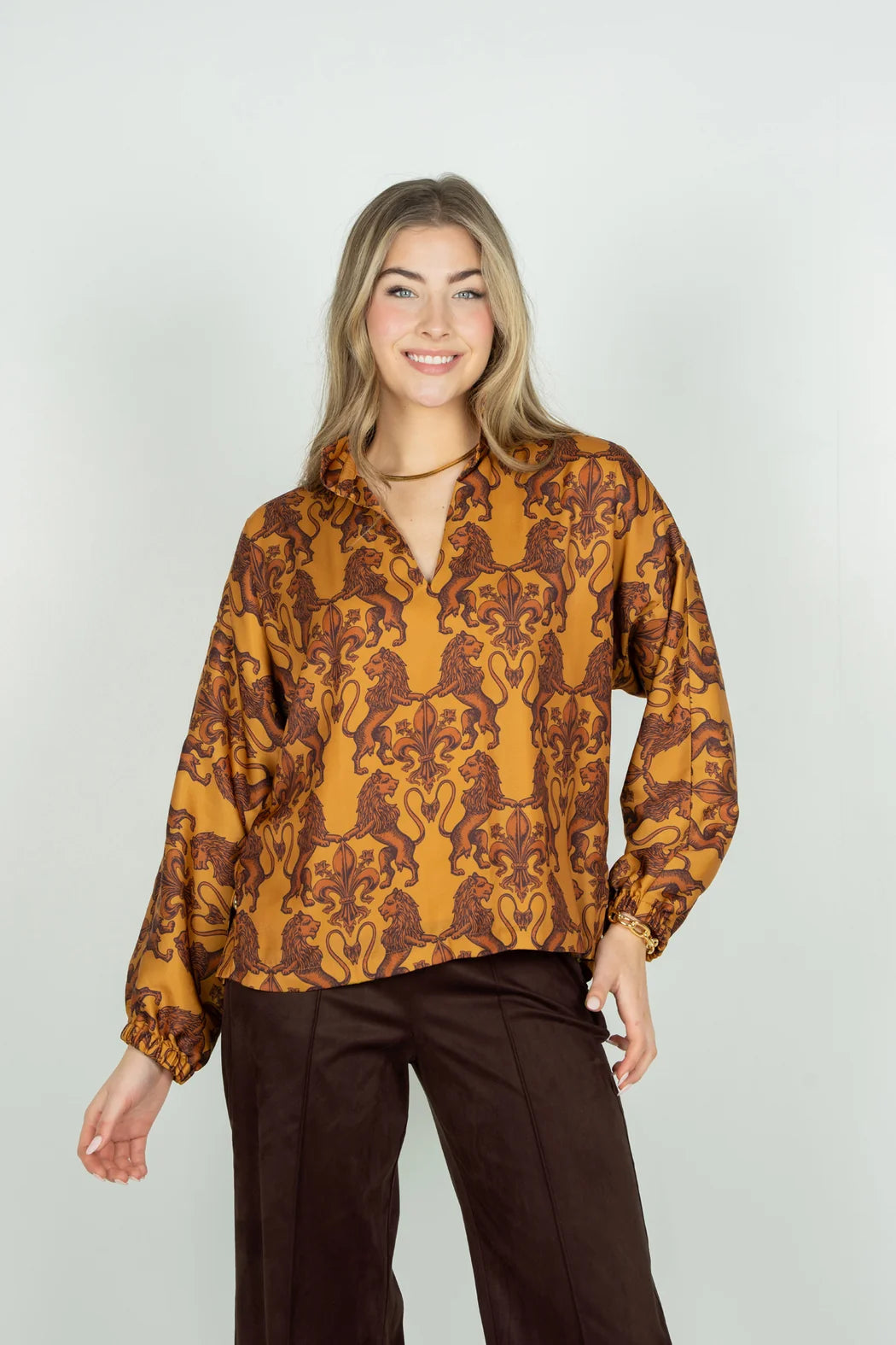 LEONE LONG SLEEVE POPPY TOP