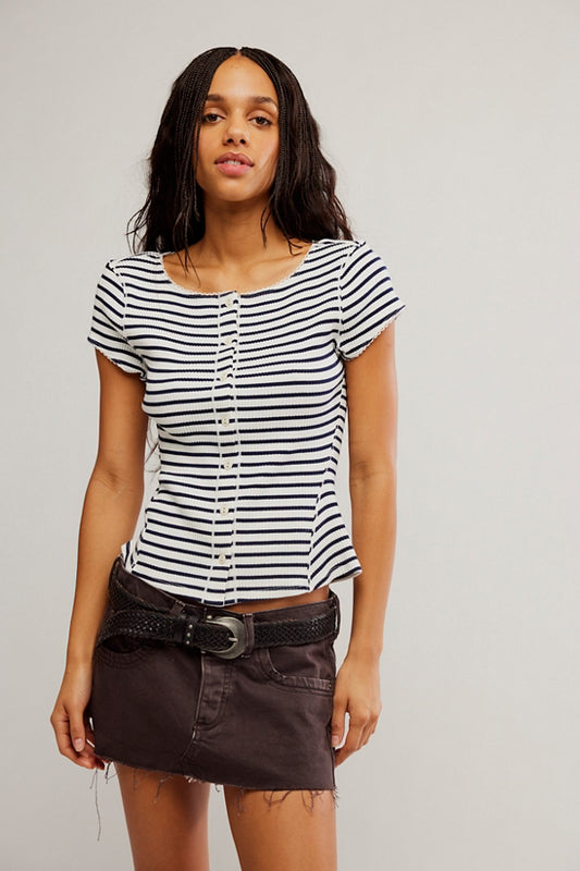 MOST WANTED STRIPED CARDI TEE