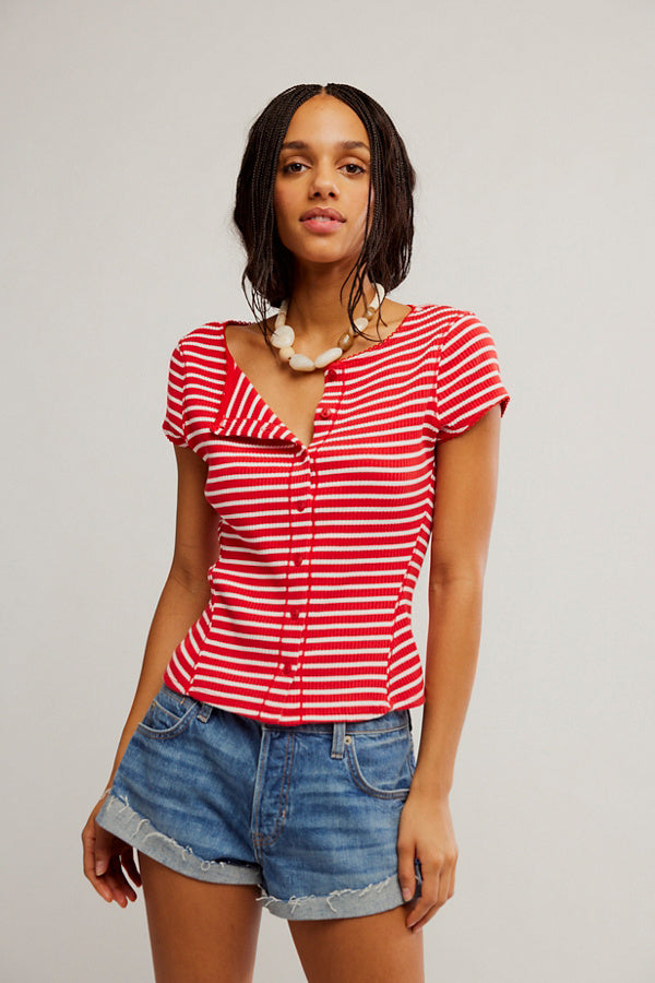 MOST WANTED STRIPED CARDI TEE