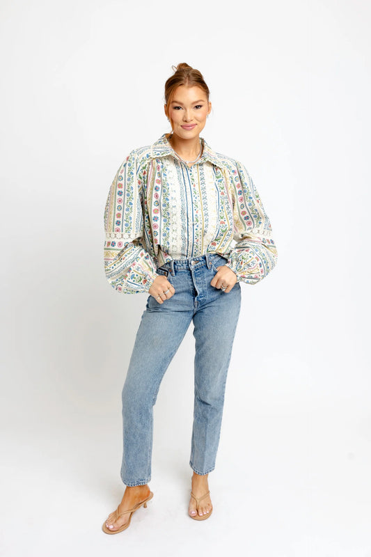 FRENCH COTTAGE FLORAL TOP