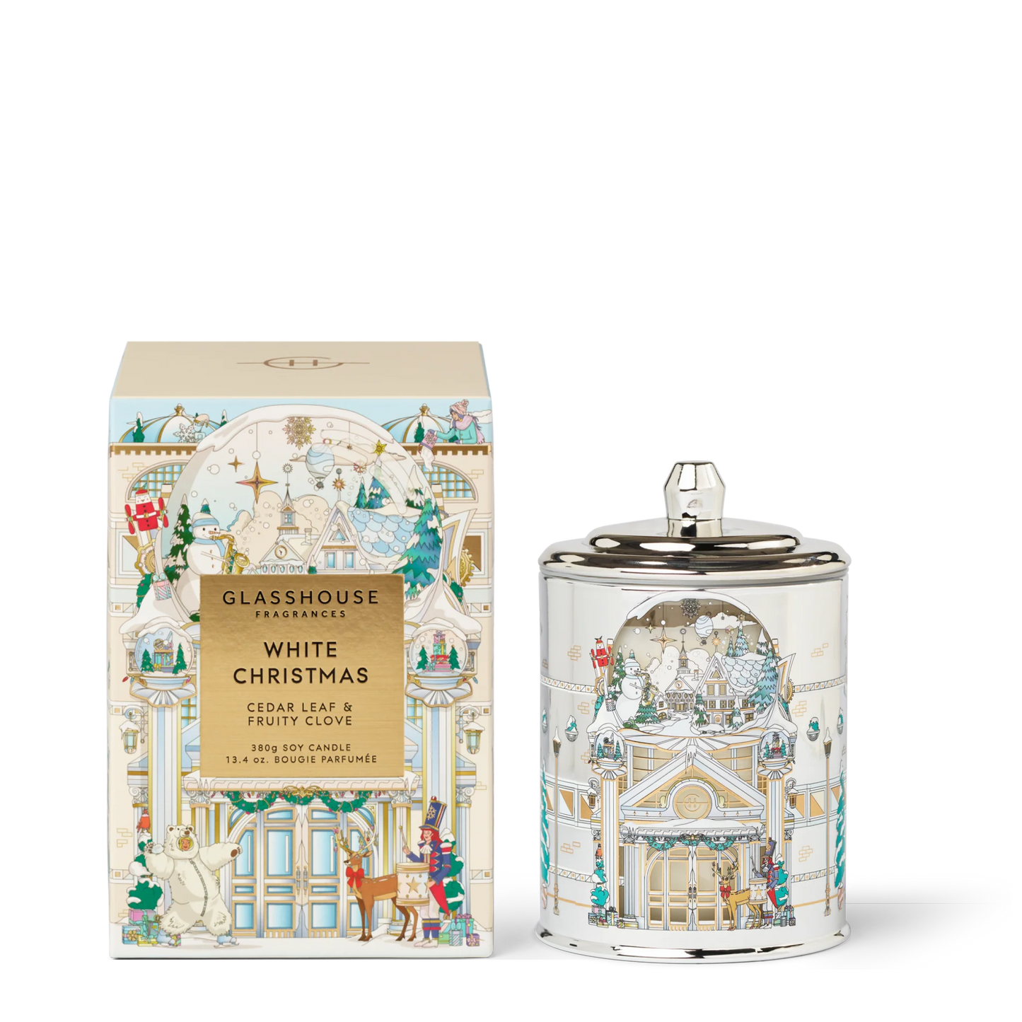 GLASSHOUSE WHITE CHRISTMAS CANDLE 13.4