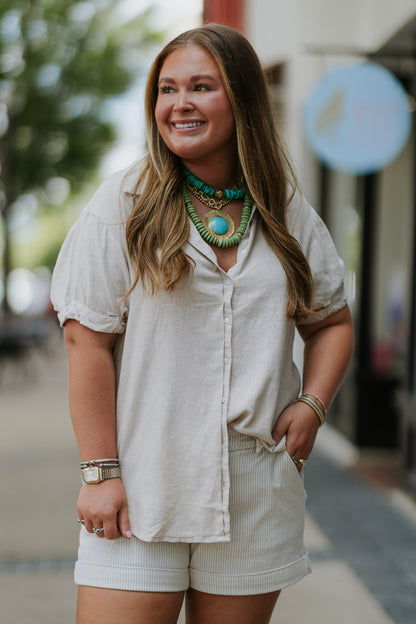 TAUPE BROWN BENNING TOP