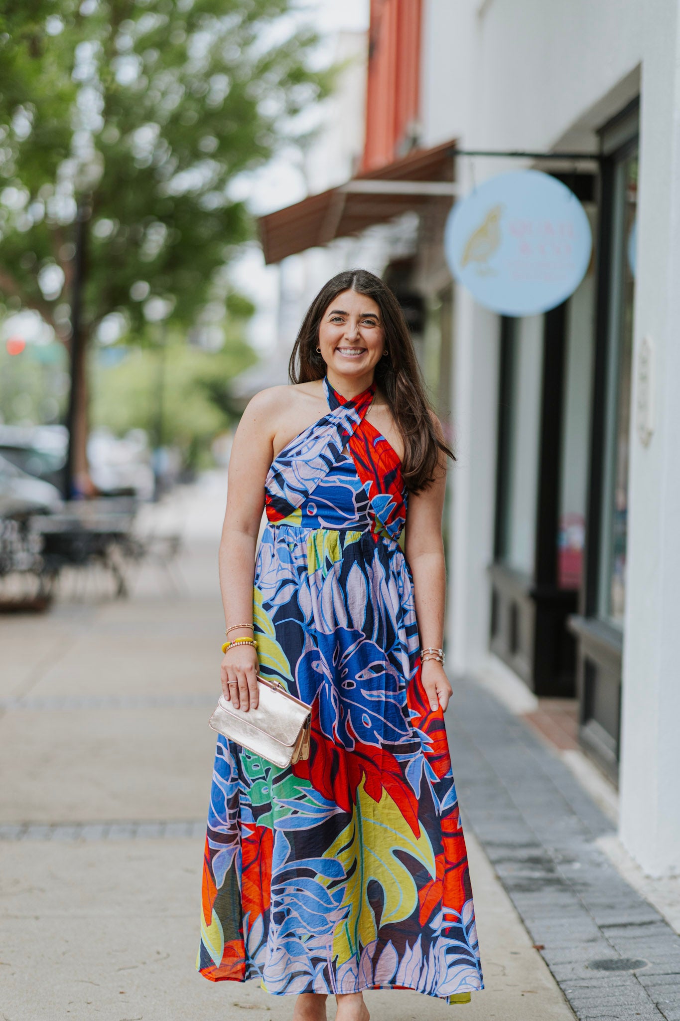 MIDNIGHT TROPICAL MAXI DRESS