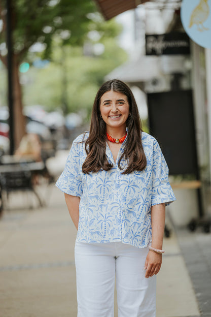 BLUE JUNGLE ABBY SWING TOP