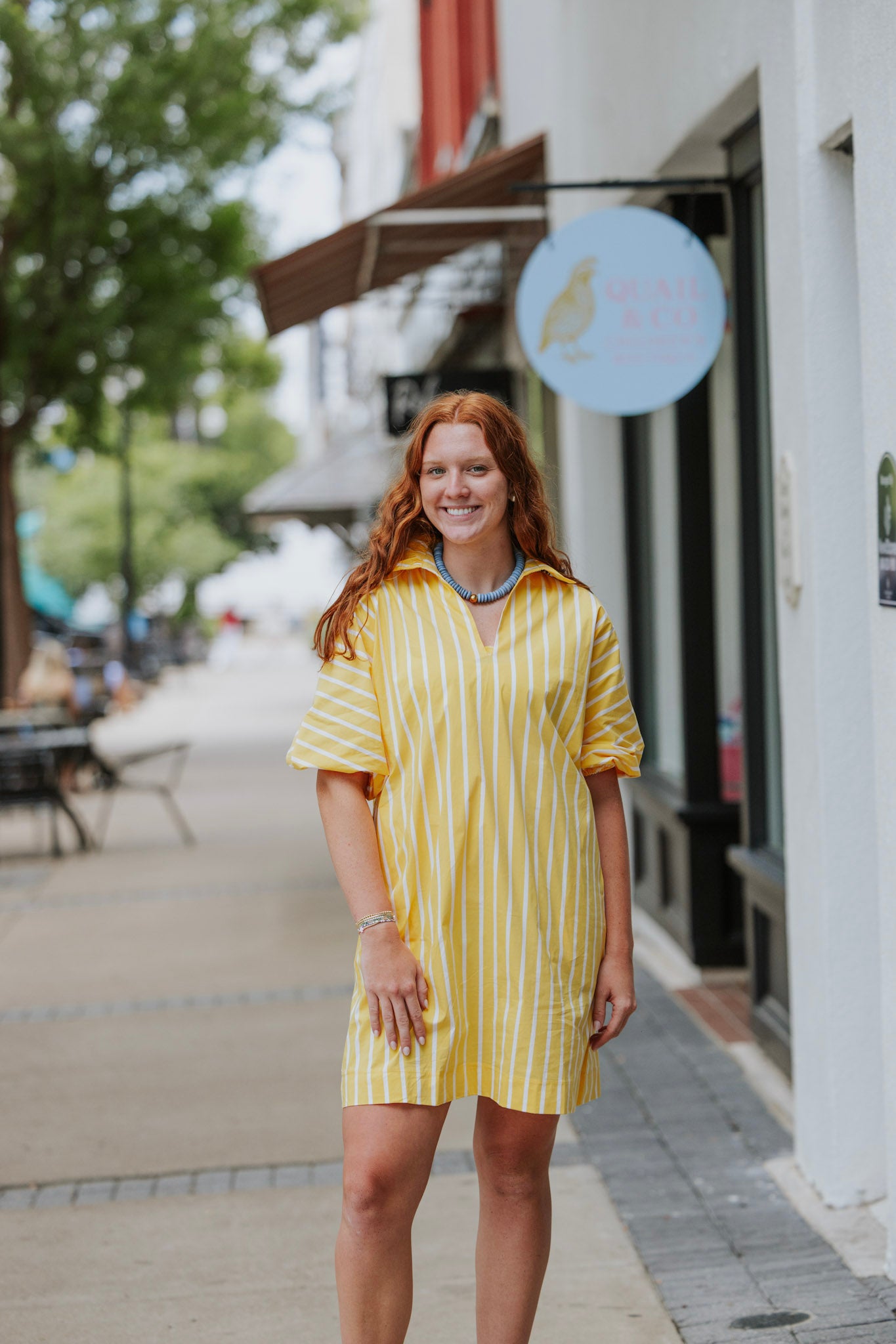 YELLOW STRIPE SLOANE DRESS