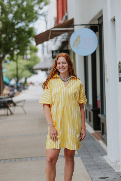 YELLOW STRIPE SLOANE DRESS