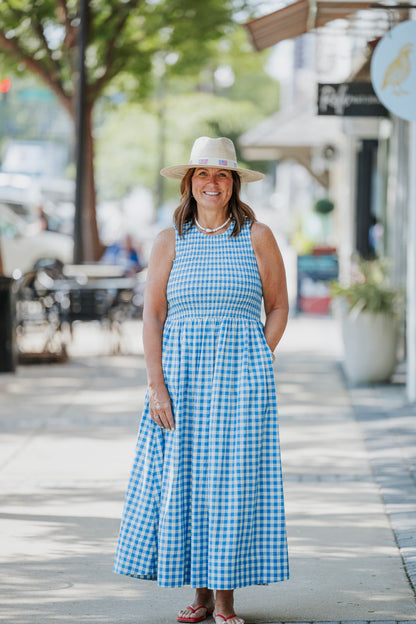 BLUE BAY GINGHAM MARINE DRESS